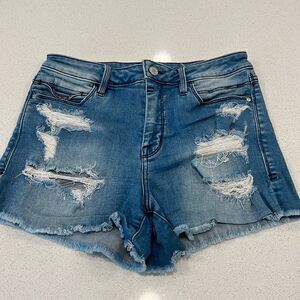 Bebe Distressed Denim Shorts